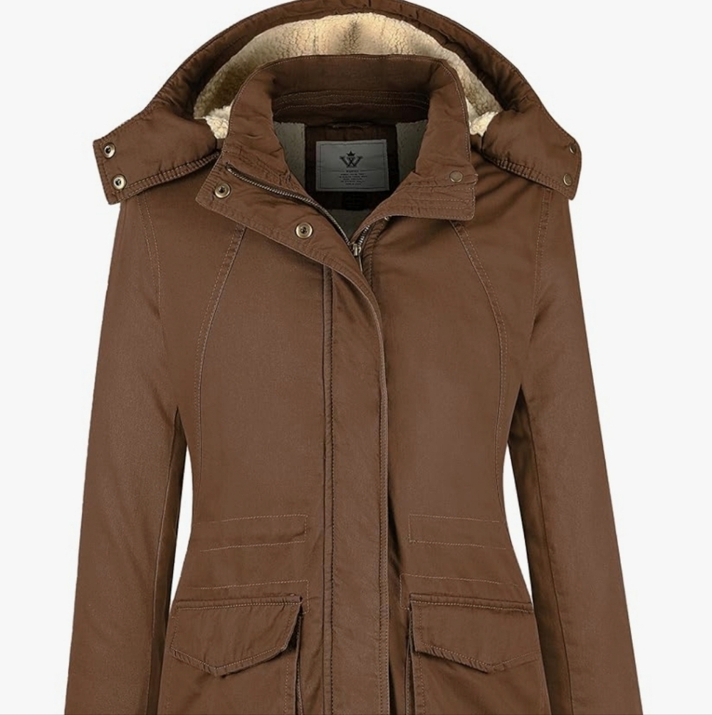 Elegant Brown Utility Jacket with Hood
